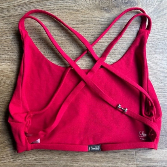 Bombshell Sportswear Red Barbell Backless Bra - Picture 2 of 3